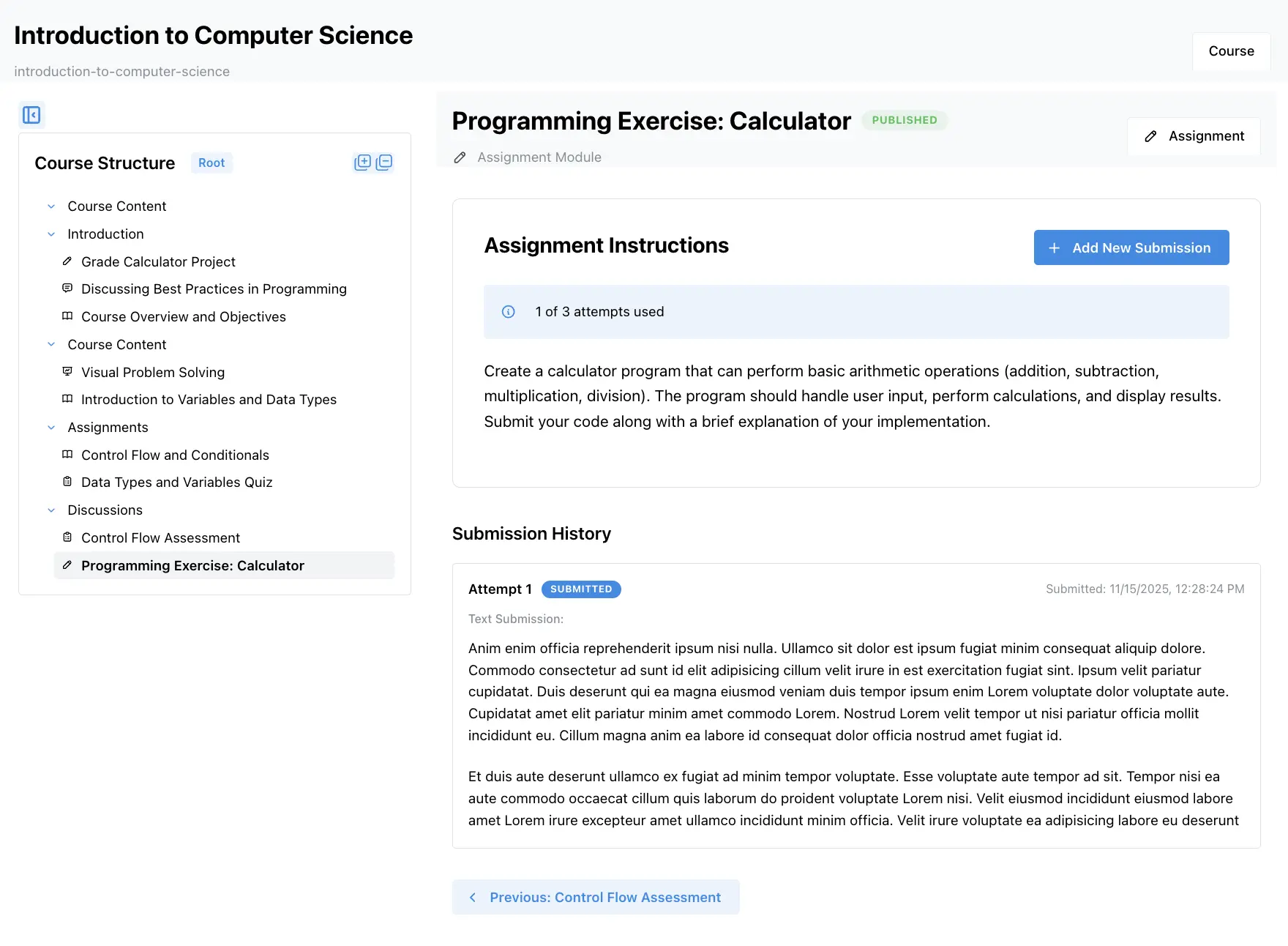 Course Module Assignment